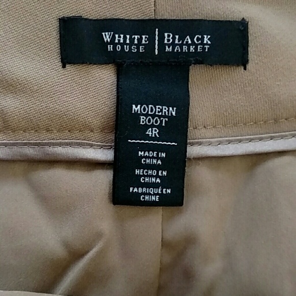 White House Black Market Tan Modern Boot Cut Dress Pant Trouser Womens Size 4R - Picture 6 of 7